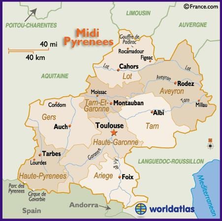 térkép Toulouse környező terület