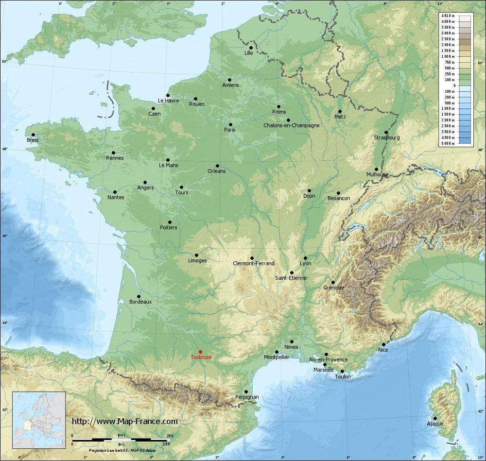földrajzi térkép Toulouse