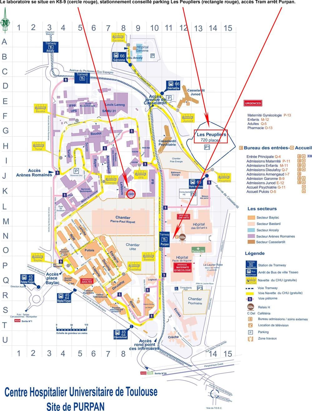 térkép Toulouse kórház
