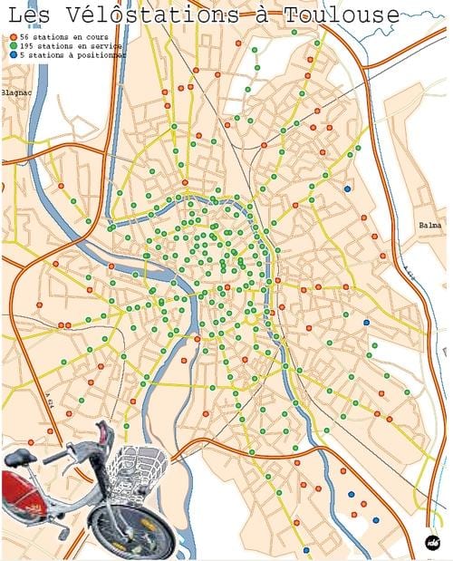 térkép Toulouse kerékpár