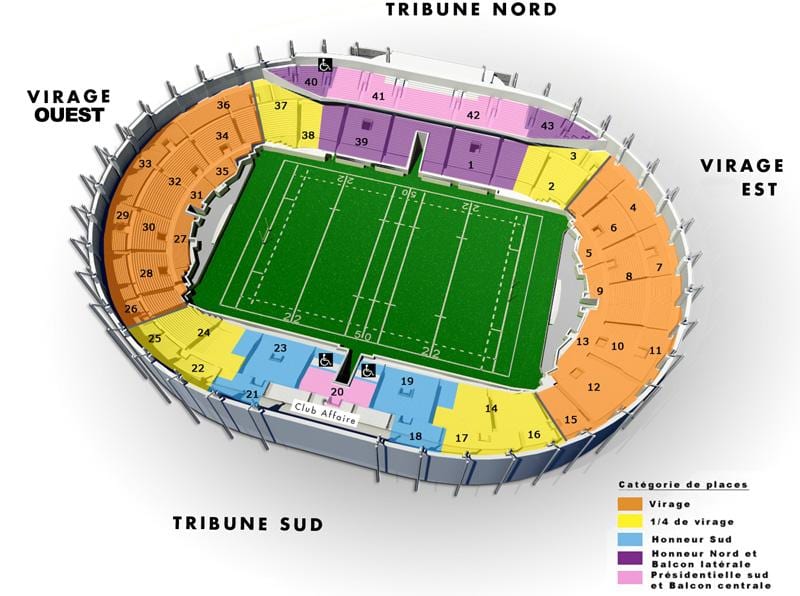 térkép Toulouse-stadion