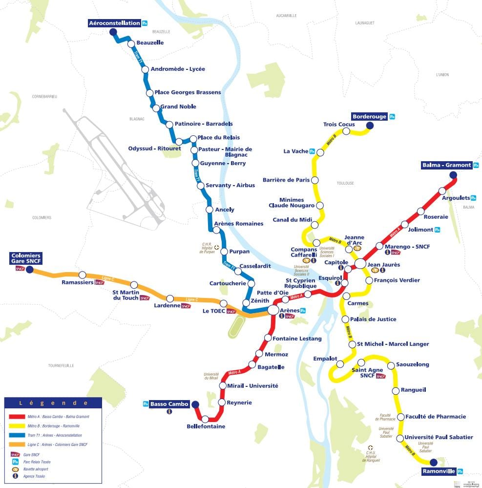 térkép Toulouse villamos