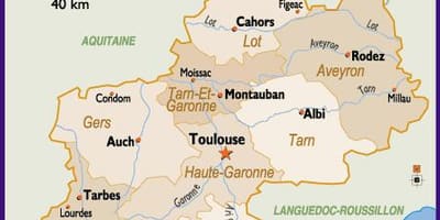 Térkép Toulouse környező terület