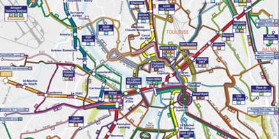Toulouse busz útvonal térkép