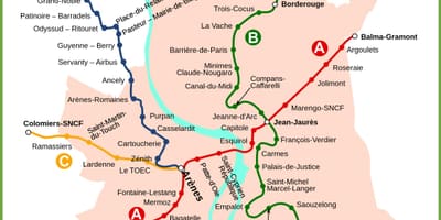 Toulouse földalatti térkép